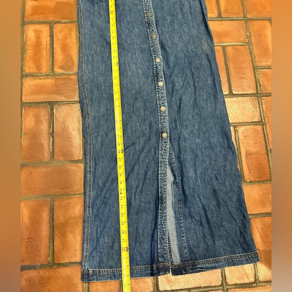 Vintage Ralph Lauren Denim Dress Button-Up Maxi Dress Sz-M - Picture 4 of 5